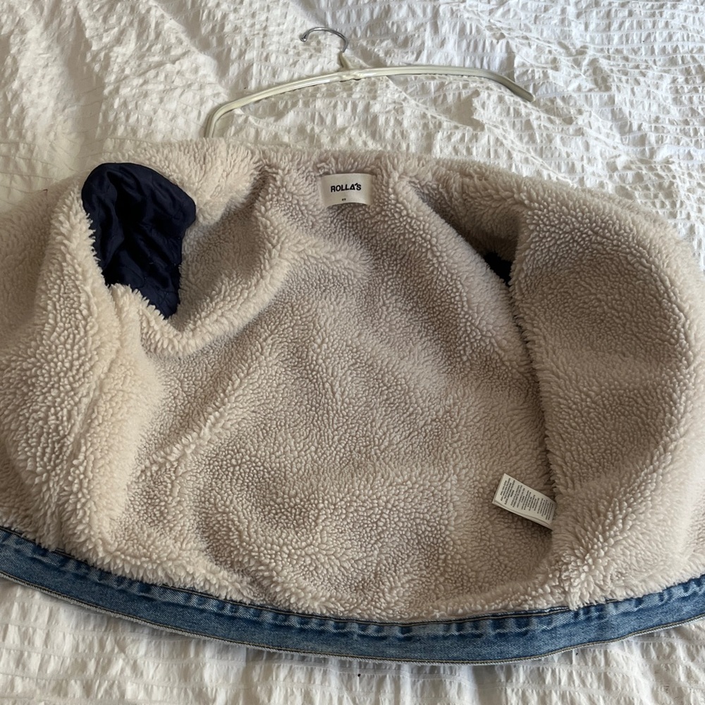 ROLLA'S Light Blue Denim Sherpa Jacket - Picture 7 of 10
